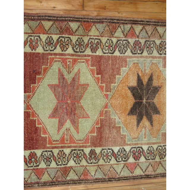 Traditional Mid 20th Century Zabihi Collection Turkish Anatolian Geometric Runner - 2'10" x 13'10" For Sale - Image 3 of 5