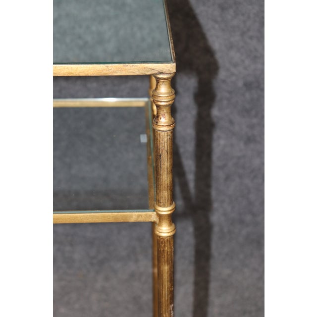 Directoire Style 1980's Glass Top Two Tier Console Table For Sale - Image 4 of 6