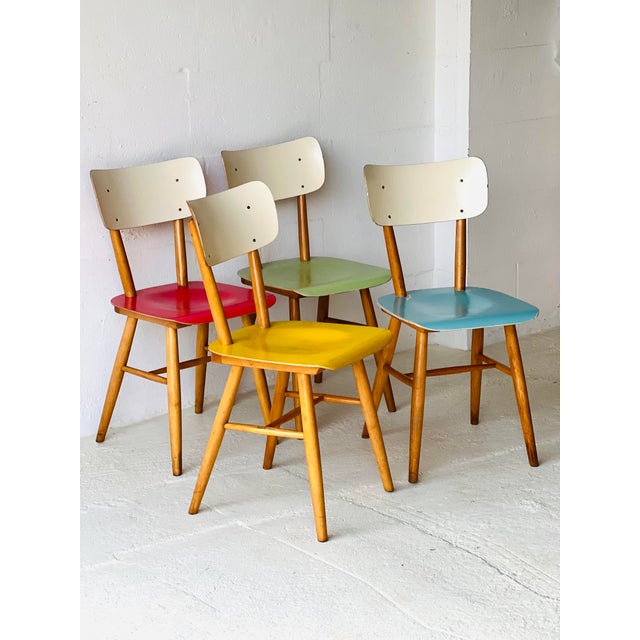 Vintage chairs from TON, seat height 44 cm. The chairs are in excellent condition overall, with the exception of two that...