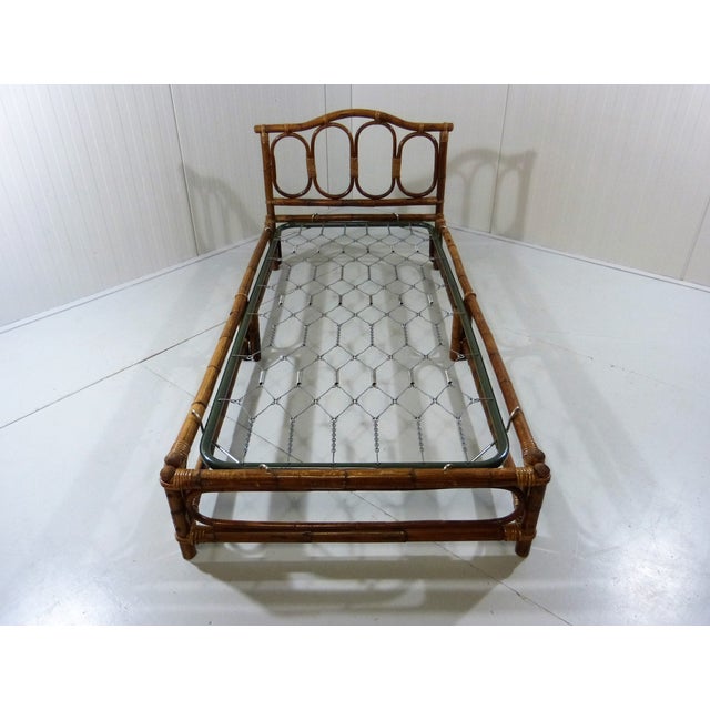 Wood Bamboo and Rattan Bed, 1970s For Sale - Image 7 of 13