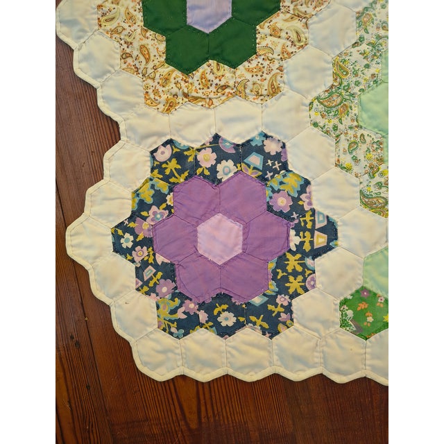 Vintage Handmade Patchwork Quilt For Sale - Image 9 of 10