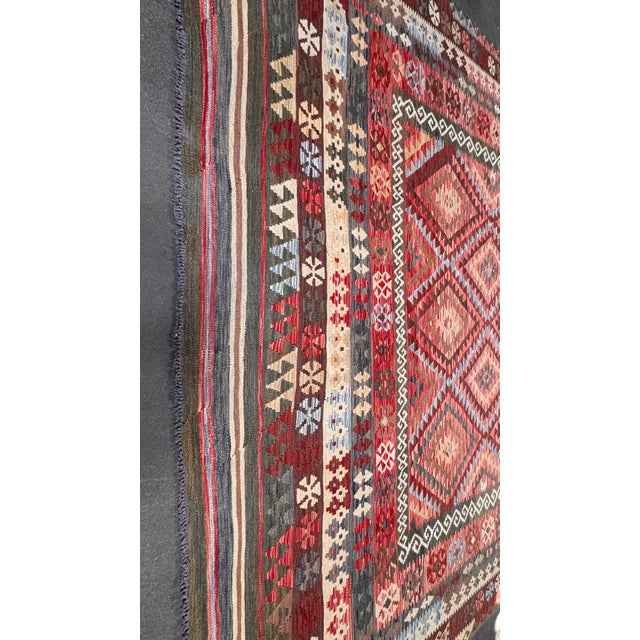 Late 19th Century Vintage Afghani Kilim Wool Rug - 9′8″ × 16′7″ For Sale - Image 9 of 9