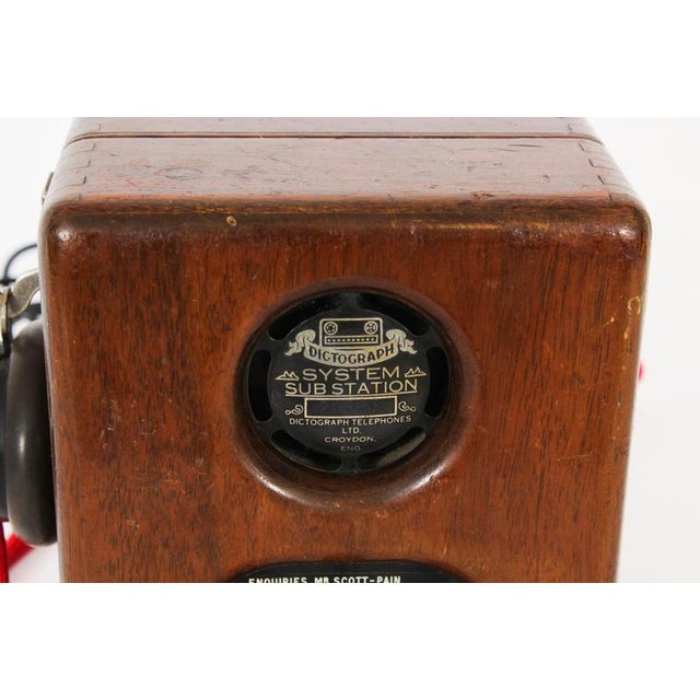 Vintage Black Bakelite Rotary Wall Cradle Telephone and Dictograph, 1940s, Set of 2 For Sale - Image 12 of 17