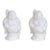 Mid 20th Century White Ceramic Salt and Pepper Shakers 2pc Pair Laughing Buddha Figurines For Sale