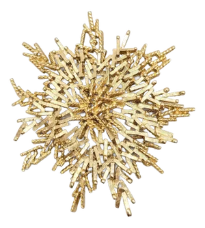 Vintage Signed Monet Modernist Goldtone Snowflake Brooch