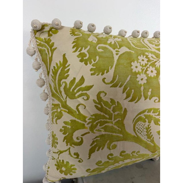 Textile Pair of Mariano Fortuny Pillows - With Designer Pom-Pom Trim For Sale - Image 7 of 18