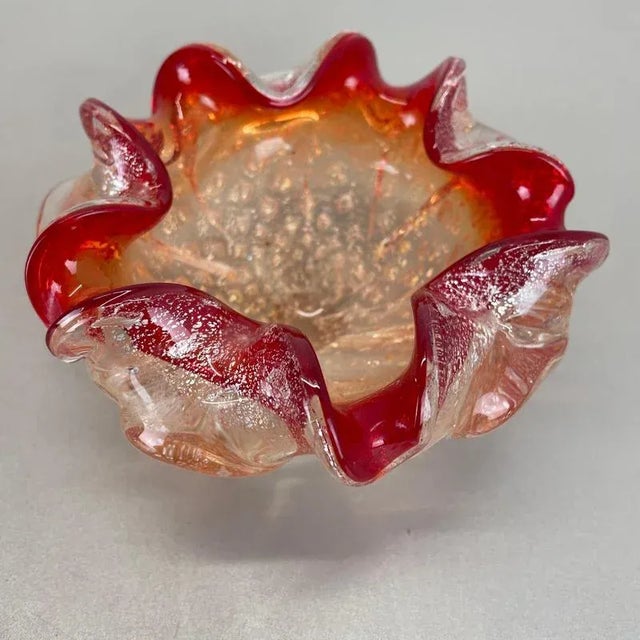 Murano Glass Floral Bowl from Barovier + Toso, Italy, 1970s For Sale - Image 10 of 18