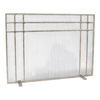 Aged Silver Henry Fireplace Screen For Sale
