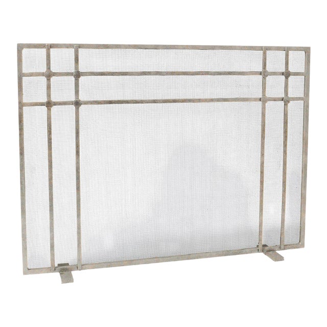 Aged Silver Henry Fireplace Screen For Sale