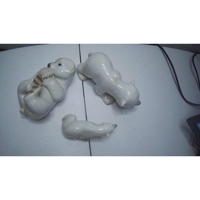 This Bing and Grondahl Copenhagen Polar Bear Family Set of 3 is a rare and collectible piece featuring beautifully crafted...
