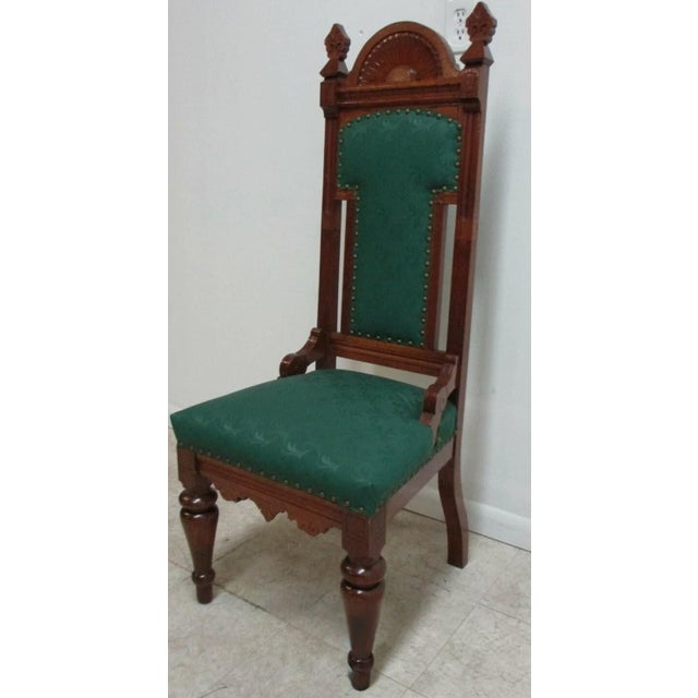 1900 - 1909 Antique Victorian Throne Chair Carved Oak Church Chapel Masonic A For Sale - Image 5 of 12