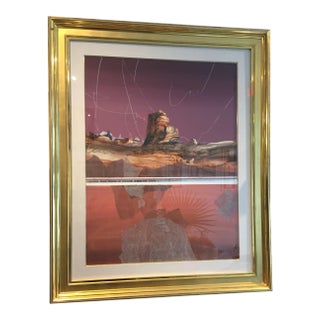 Harold Larsen Watercolor Abstract Landscape in Gilt Frame For Sale