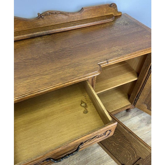 Vintage Louis French Oak Four Door Cupboard For Sale - Image 14 of 17