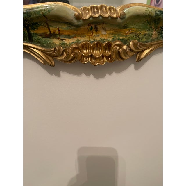 Vintage Hand Painted Italian Venetian Mirror With Elaborate Gold Decoration For Sale - Image 10 of 11