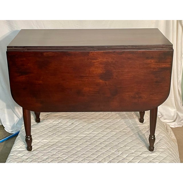 Early 19th Century Antique Sheraton Drop Leaf Table For Sale - Image 5 of 12