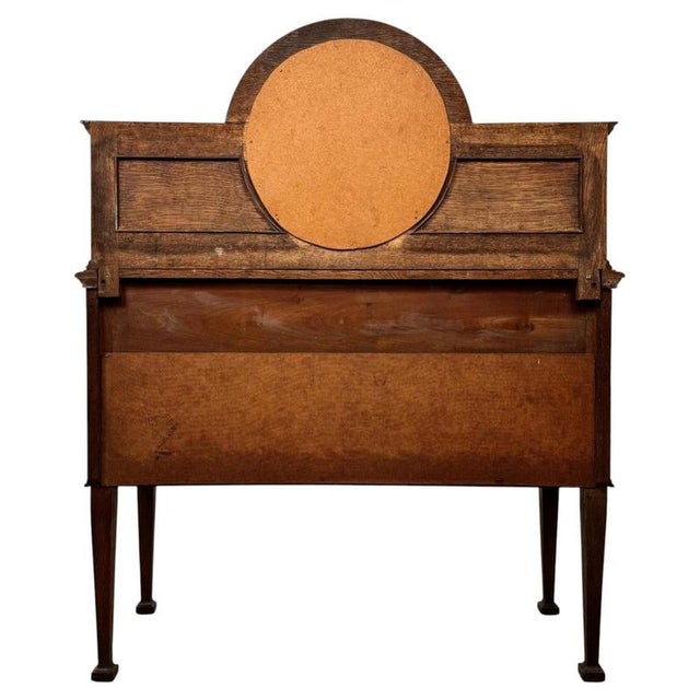 Antique Early 20th Century English Edwardian Oak Sideboard with Convex Mirror For Sale - Image 9 of 14