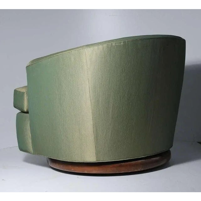 Edward Wormley Milo Baughman Attributed Swivel Club Chairs - a Pair For Sale - Image 4 of 9