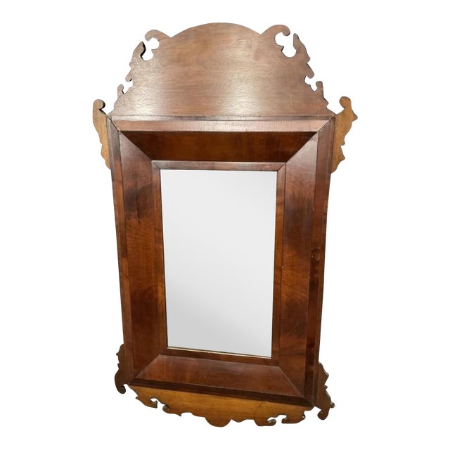 19th C. Large Chippendale Solid Wood Mirror For Sale