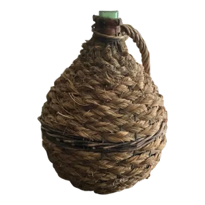 Mid 20th Century Vintage Wrapped French Demi John Bottle / Jug