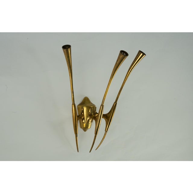 Single Brass Wall Sconce by Oscar Torlasco for Lumi Milano, Italy, 1950s For Sale - Image 9 of 16