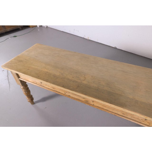 Beige Monumental Antique English Pine Harvest Table | 12.5 Feet | Circa 1880 For Sale - Image 8 of 10