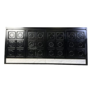 Brutalist Black Credenza, 1970s For Sale