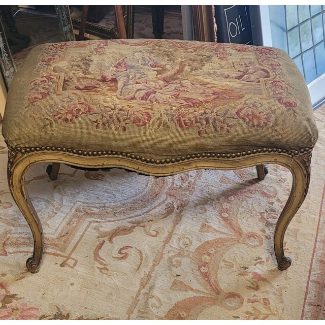 Fine Antique Ca1900 French Small Stool Tapestry Covering For Sale - Image 4 of 11