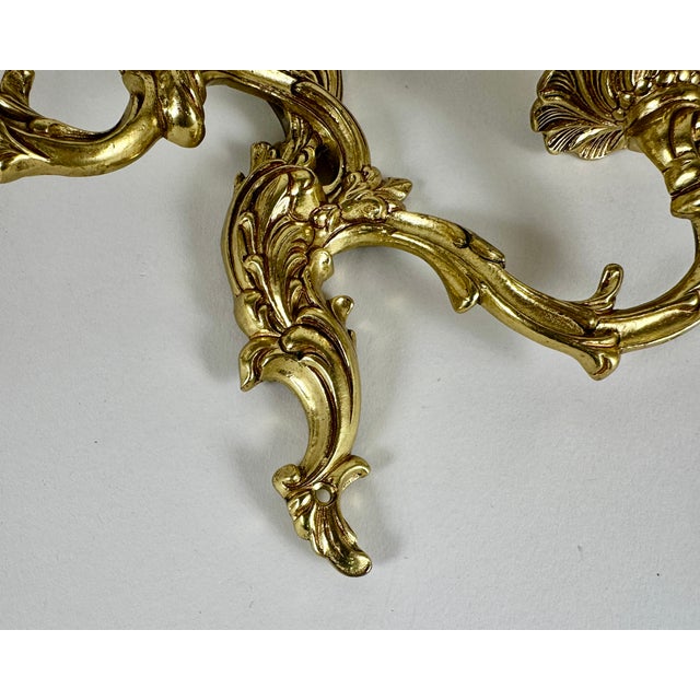 Vintage French Gilt Bronze Sconces, 1960s, Set of 2 For Sale - Image 6 of 10