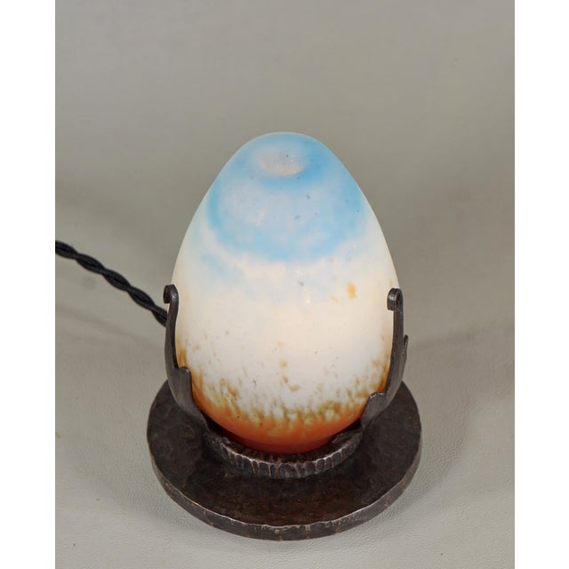Blue French Art Deco Night Lamp Incense Burner by Robj 1920s France For Sale - Image 8 of 12