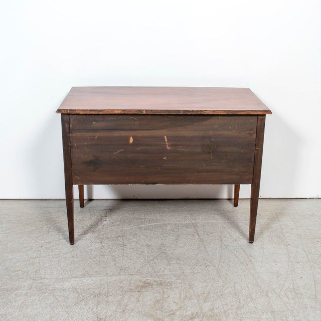 Late 19th Century French Louis XVI Style Walnut Commode Sauteuse With Fruitwood Marquetry For Sale - Image 14 of 14