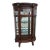 Late 1800s Large Tall Tiger Oak Leaded Stain Glass Curio Cabinet Cupboard 6573 For Sale