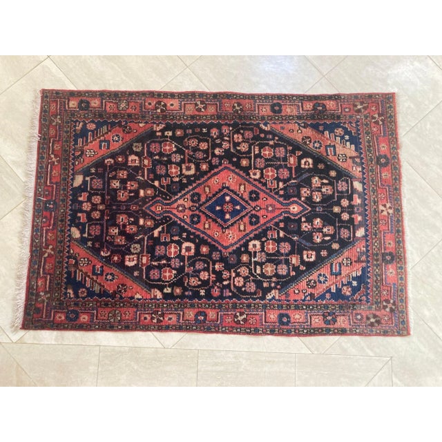 Traditional Early 20th Century Vintage Turkish Hand-Knotted Rug- 3′8″ × 5′10″ For Sale - Image 3 of 13