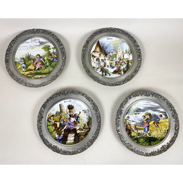 Vintage Wall Plates in Porcelain and Tin from BMF, 1970s, Set of 4 For Sale - Image 10 of 10