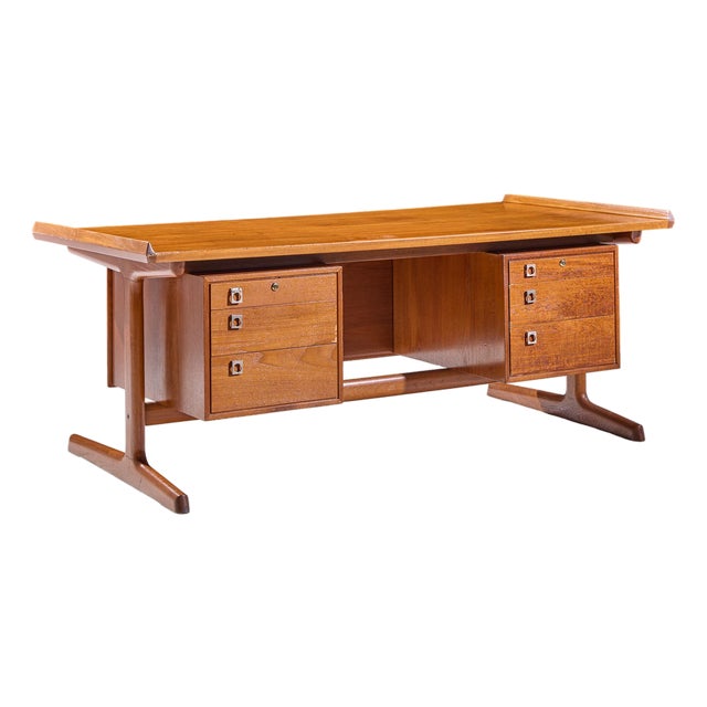 Arne Vodder for Hp Hansen Mid Century Danish Teak Executive Desk For Sale