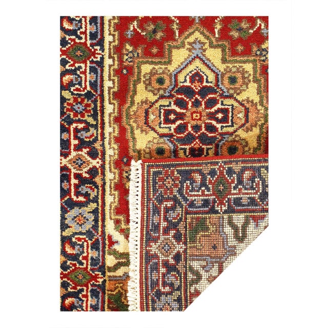 Traditional Pasargad DC Red Color Fine Hand Knotted Serapi Runner Rug For Sale - Image 3 of 3