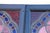 Wood Antique Victorian Gothic Hand-Painted Stained Glass Windows in Wood Frames, Circa 1900 – Pair For Sale - Image 7 of 18