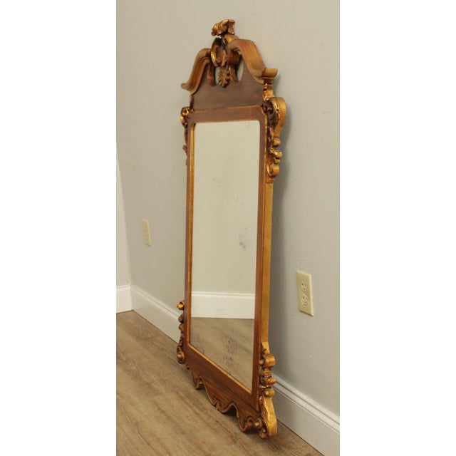 Georgian Style Carved Wood Partial Gilt Mirror For Sale - Image 4 of 13