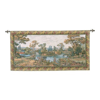 Lakeside Landscape Loom Woven Tapestry - 85 X 170 Cm (2'10" X 5'7") - Requires Rod Size 4 For Sale