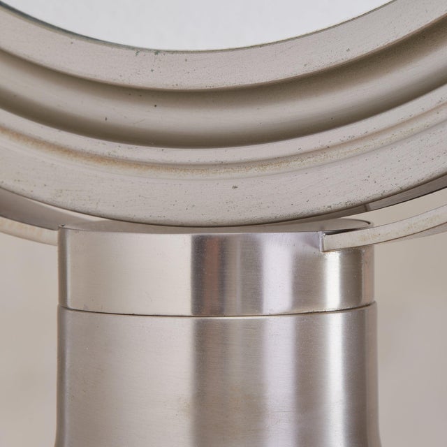 Silver Italian Round Vanity Mirror Attributed to Sergio Mazza for Artemide, 1960s For Sale - Image 8 of 8
