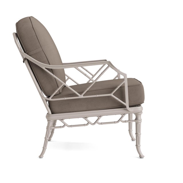 Contemporary Brown Jordan Calcutta Lounge Chair, Dove frame with Fusion Taupe fabric For Sale - Image 3 of 11