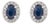 Elegant 1 Ct Natural Blue Sapphire and Diamond Halo Stud Earrings in 14k Gold- A Pair For Sale