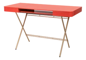 Cosimo Desk with Red Glossy Lacquered Top by Marco Zanuso Jr. for Adentro