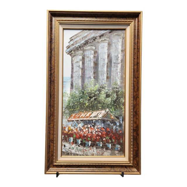 1960s After Caroline Burnett Impasto Parisian Landscape Painting For Sale