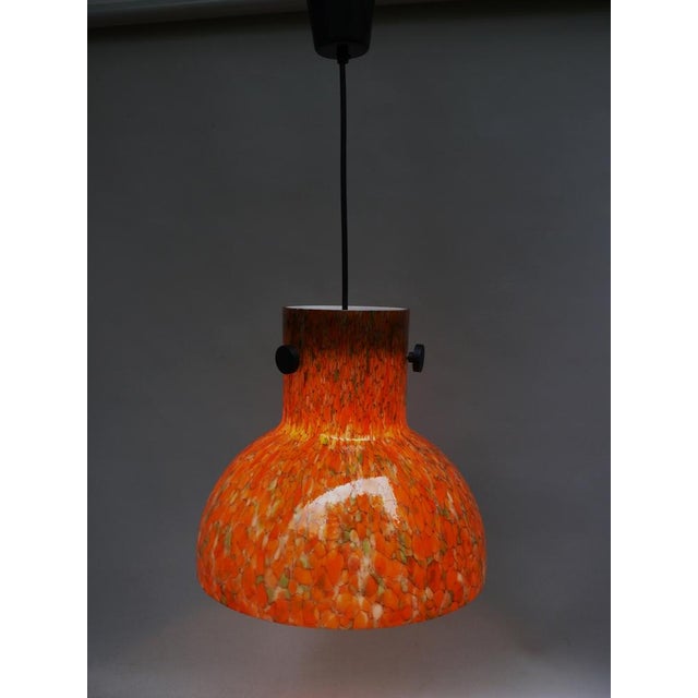 1970s Ceiling Light in Flamed Orange, Green, Black, Beige by Peill & Putzler, 1970s For Sale - Image 5 of 17