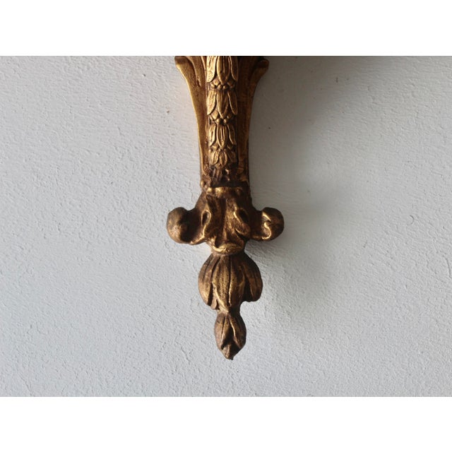 Mid 20th Century Italian Style Giltwood Hanging Wall Bracket Shelf Sconce Mid-Century Vintage For Sale - Image 5 of 17