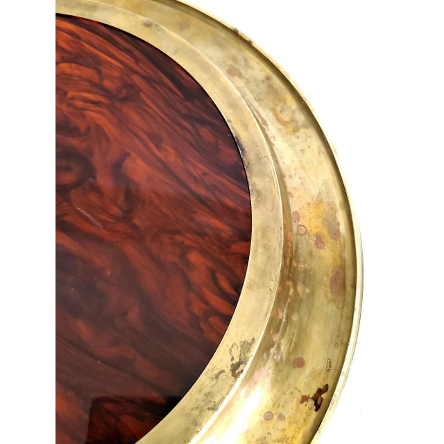 Tray Lucite Tortoise Shell & Brass For Sale - Image 10 of 11