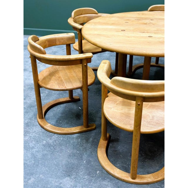 Brutalist Brutalist Sculptured Chairs and Alder Wood Table by Team, Set of 7 For Sale - Image 3 of 16