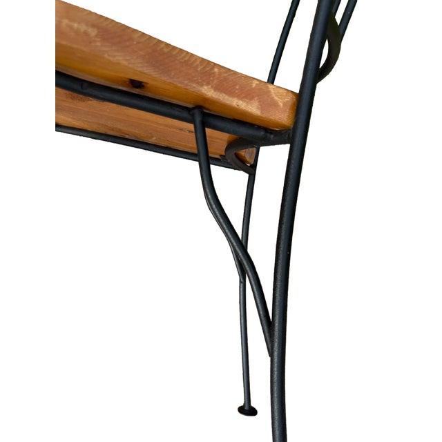 Mid 20th Century Rustic Modern Iron & Live Edge Wood Dining Chair – Industrial Artisan Style For Sale - Image 4 of 7