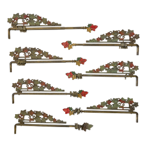 Early 20th Century Victorian Swing Arm Curtain Rods- Set of 7
