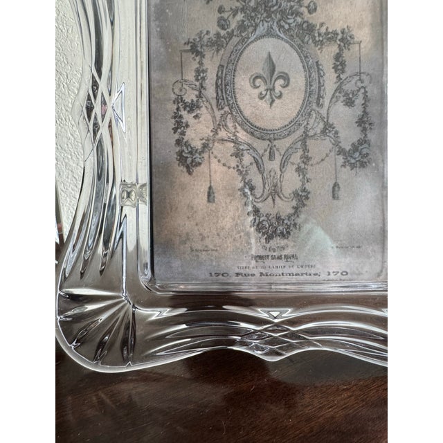 A striking late-20th-century vintage Mikasa heavy lead crystal picture frame in the elegant, highly sought-after "Simone"...